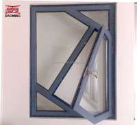 Ventana Abatible Moderna Personalizada de UPVC, Doble Vidrio Templado, Ventanas de PVC Duraderas e Insonorizadas para Uso Comercial y Residencial