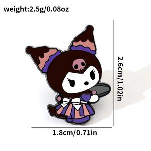 Sanrioes Kuromi Edición Especial Strawberry Kitty, Insignias de Dibujos Animados Bonitas, Botones, Broches y Pines de Esmalte Duro de 1.2 pulgadas para Solapa de Camisa de Anime - Product Image 3