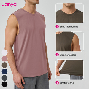 Nouveau débardeur de sport Janya en modal tricoté, respirant, à séchage rapide, uni, sans manches, avec logo personnalisé, pour hommes, pour le basketball - Product Image 4