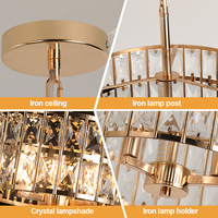 Lustre en cristal et fer forgé classique personnalisé, éclairage décoratif pour hôtel, restaurant, cuisine, lampe suspendue, lustres, lampes suspendues