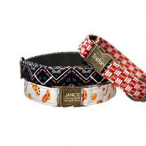 Collier pour chien en velours uni, motif personnalisé, style aztèque tribal, nœud papillon, pour fille et garçon, collier de créateur pour animaux de compagnie - Product Image 1