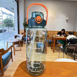Botella de Agua Motivacional, Linda, Unisex, de 1 Litro/1 Galón, Deportiva, de Plástico, de Gran Capacidad, con Pajita y Marcador de Tiempo - Product Image 6
