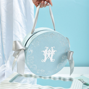 Sang trọng xi lanh kẹo Nước hoa Bao bì hộp tròn hình dạng nhung Hộp Quà Tặng ủng hộ đám cưới hộp cho khách với Ribbon trang trí - Product Image 2