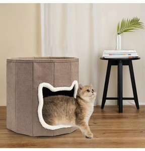 Cama para Animais de Estimação Moderna Anti-Stress Personalizada pela Fábrica, Divertida, de Pelúcia Curta para Cães e Gatos de Interior com Embalagem em Cartão de Padrão Sólido - Product Image 5
