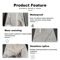 Panneau de revêtement mural en PVC UV effet marbre, texture marbre, résistant à l'humidité, imperméable, panneau plat rigide