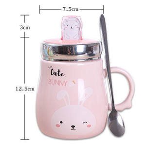 Caneca espelhada capa de celular, 480ml, desenho animado, criativo, férias, crianças, rosa, copo de chá de cerâmica, com suporte de celular, venda imperdível - Product Image 3