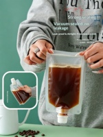 Sachet personnalisable en PET de qualité alimentaire à huit soudures latérales, surface mate, avec bec verseur haut de gamme pour café, jus, et liquides de médecine chinoise