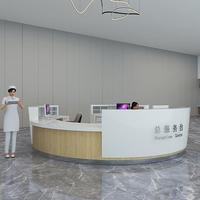 Station d'allaitement incurvée en forme de L en bois moderne et durable sur mesure pour hôpital, école, hôtel, bureau