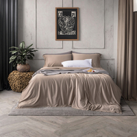 Feuilles de refroidissement en bambou tissu naturel ensemble de literie en bambou style tissé moderne taie d'oreiller en bambou