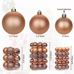 In-Stock 34pcs High Quality Luxury for Gold Pink Combination Set Round Shatterproof Pendant Decoration Christmas Ball - Product Image 3