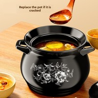 Pot en argile résistant à la chaleur, style chinois, pot à soupe avec couvercle en céramique, compatible avec les cuisinières à gaz, non revêtu, pour usage domestique