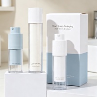 Harga Pabrik 15ml 30ml 50ml Botol Lotion Akrilik Mewah Serum Biru Matte Pp Pompa Perak Botol Tanpa Udara Pompa Tanpa Udara