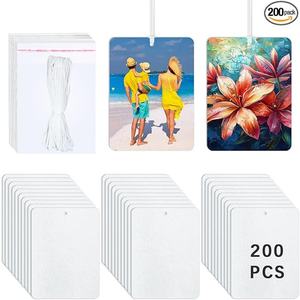 200 pièces de désodorisants <span class=keywords><strong>à</strong></span> sublimation, feuilles de feutre DIY avec 200 sacs et corde élastique <span class=keywords><strong>pour</strong></span> la décoration de la voiture et de la maison - Product Image 1