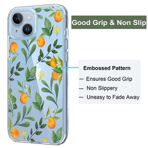 Selubung kompatibel dengan UNTUK iPhone 15 14 13, selubung bening dengan desain timbul pola bunga, Bumper TPU lembut pelindung ramping - Product Image 6