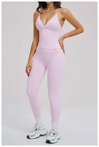 ชุดโยคะสองชิ้นสำหรับผู้หญิงแบบสั่งทำพิเศษ เสื้อชั้นในกีฬา กางเกงโยคะเอวสูง ยืดหยุ่นได้ดี เหมาะสำหรับวิ่ง ออกกำลังกาย ฟิตเนส เสื้อผ้ากีฬา - Product Image 2