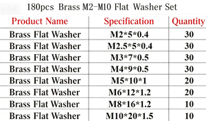 हॉट सेलिंग पीतल गैसकेट फ्लैट वॉशर M2-M10 कॉम्बिनेशन स्पेयर 180 टुकड़े प्रति बॉक्स बड़ी मात्रा में छूट मूल्य - Product Image 2