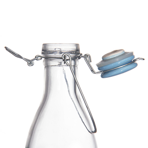 Botella de Vidrio Transparente Cuadrada de 8oz, 16oz, 500ml, 750ml, 1000ml, 1l con Tapa Abatible para Bebidas y Leche - Product Image 5