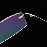 Moyen-Orient meilleur vendeur classique carré sans monture pliant titane métal Super léger unisexe lunettes montures
