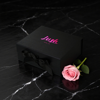 Boîte magnétique pliable en gros avec ruban et insert en soie satinée, emballage de luxe pour extensions capillaires et vêtements, conception gratuite