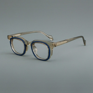 Nouvelles lunettes vintage à monture pleine en verre transparent uni 30112, en matériau assemblé tendance, vente en gros sur place à Danyang, pour myopie et <span class=keywords><strong>presbytie</strong></span> - Product Image 3