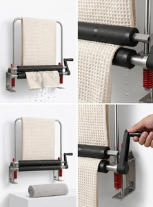 Escurridor de Toallas Manual Montado en la Pared, Escurridor de Mopa de Acero Inoxidable con Prensa Manual para Lavado de Autos, Uso Comercial y Doméstico - Product Image 5