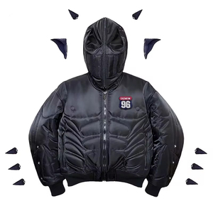 DiZNEW <span class=keywords><strong>Giacca</strong></span> Invernale Personalizzata da <span class=keywords><strong>Uomo</strong></span> con Cappuccio, Stile Punk, Nera, Zip Intera, Piumino in Misto <span class=keywords><strong>Cashmere</strong></span> Rimovibile - Product Image 2