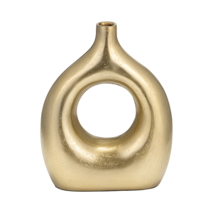 Vaso in Metallo a Cerchio Cavo, Vaso Moderno per Fiori, Decorazione per la Casa, Centrotavola, Esposizione per Camera da Letto - Product Image 1