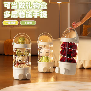 Tubo Transparente de Gran Capacidad con Tapa para Almacenamiento de Juguetes de Peluche, Tipo Redondo para Dormitorio - Product Image 5