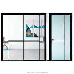 <span class=keywords><strong>Porte</strong></span> coulissante en verre double vitrage en alliage titane-magnésium de qualité commerciale, pare-feu, pour cave à vin, extérieur, appartement, villa - Product Image 5