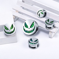 Nouveaux Tunnels et Plugs d'oreille en acier inoxydable, motif citrouille de mariage, plaqué argent, style Little Monster, pour piercing