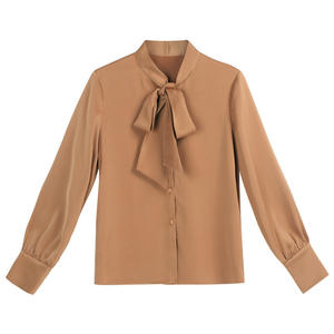Camicie in Chiffon a manica lunga autunno tinta unita elegante - Product Image 3