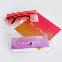 Étui de lunettes de soleil en plastique transparent de marque, emballage de lunettes de soleil en Tpu souple et étanche, pochette holographique