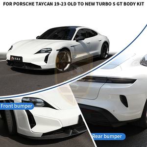 Kit carrosserie Dry Carbon pour mise à niveau Turbo <span class=keywords><strong>S</strong></span> GT (ancien modèle vers nouveau) pour <span class=keywords><strong>Porsche</strong></span> <span class=keywords><strong>Taycan</strong></span> 2019-2023, comprenant un lèvre de pare-chocs avant et un pare-chocs arrière avec prises d'air - Product Image 4