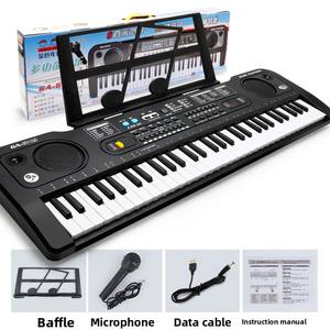 Clavier électronique USB à 61 touches, instrument de musique <span class=keywords><strong>pour</strong></span> enfants avec microphone, écran LED, 16 tons, 10 rythmes, 6 chansons de démonstration - Product Image 6