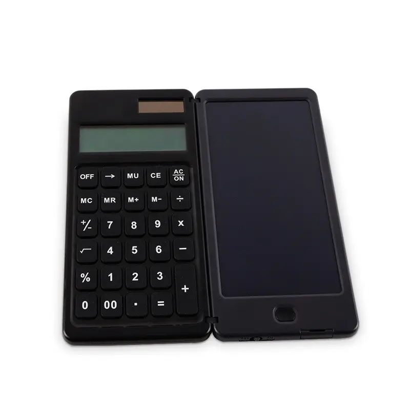 Erasable LCD Writing Tablet Solar and Battery Dual Power Calculator Notepad with 6.5 Inch LCD Writing Tablet
