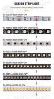 Shiji Individuellement Adressable 12V GS8208 5050 BGR pixel led bande lumineuse 30 Leds 60Leds 72Leds 96Leds 144Leds/Mètre