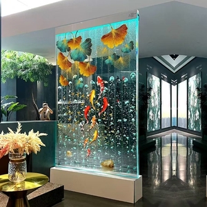 Fontaine à miroir personnalisée Décoration intérieure Maison Lumières LED Décoration extérieure <span class=keywords><strong>Jardin</strong></span> Cour Cascade <span class=keywords><strong>en</strong></span> acier inoxydable - Product Image 1