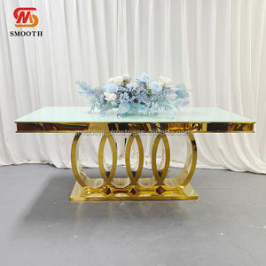 SMOOTH New Arrival Gold Stainless Steel Wedding <b>Table</b> for Banquet Hall - Product Image 4