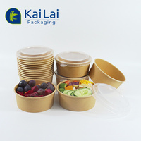 Bols en kraft biodégradables, impression personnalisée, bols à riz jetables pour l'emballage de la restauration rapide, bols en papier kraft