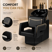 Fauteuil de lavage premium confortable pour salon, unité de lavage durable pour salon de coiffure, barbier et spa