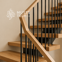 Escalier mono-poutre de luxe, minimaliste architectural, pour résidence, avec dessin de conception pour exportation et fabrication