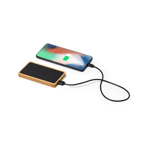 Powerbank en bambou gravé, gadgets écologiques lumineux - Product Image 3