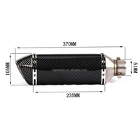 51mm 370mm accessoires universels silencieux d'échappement de moto pour moto évasion échappement Moto Db tueur pour XJ6 MT07 09 03