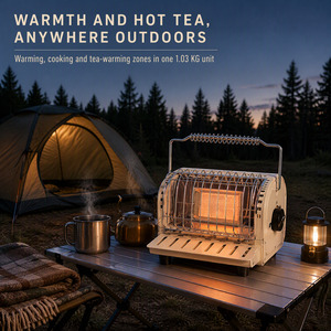 เครื่องทำความร้อนแก๊สบิวเทนแบบพกพา 1200W เครื่องทำความร้อนขนาดเล็กสำหรับตั้งแคมป์กลางแจ้ง พร้อมระบบควบคุม 3 โซน สำหรับเต็นท์ ปิกนิก ตกปลาน้ำแข็ง ชงชา - Product Image 2