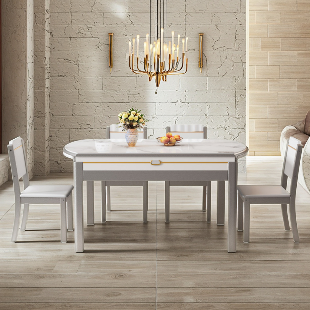[Lumière sentant cristal liquide] 1 table 4 chaises de l'espace