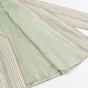 Camicia a Quadri con Colletto Dentellato, Doppiopetto, Maniche Lunghe, Casual e alla Moda per Donne - Product Image 6
