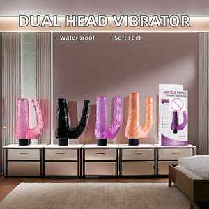 ダブルヘッド振動ディルドセックス玩具女性用ソフトABS TPE液体シリコーンストラップオンデザインレズビアン用 - Product Image 2