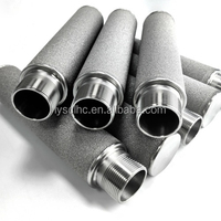 Cartouche filtrante cylindrique en poudre de titane frittée, résistante aux hautes températures, 0,2 micron, pour traitement de l'eau, ODM/OEM