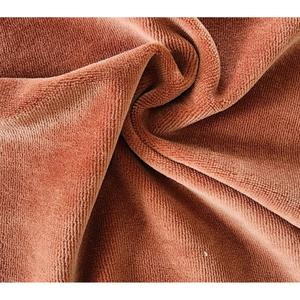 High Quality 240 gsm Cotton Knitted Velour Fabric 80% Cotton 20% Polyester 180 cm Velvet Fabric Bulk - Product Image 1
