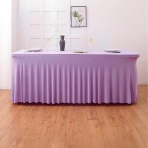 Nappe carrée personnalisable de 1,20 m, housses de <span class=keywords><strong>table</strong></span> rectangulaires lavables avec jupe élastique pour fêtes, mariages, banquets, hôtels - Product Image 6